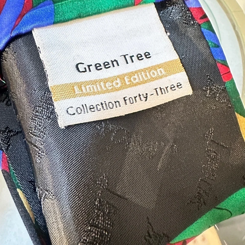 J. Garcia “Green Tree” Abstract Silk Tie – Jerry Garcia Artwork Limited Ed Art